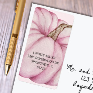 Pink Pumpkin Baby Shower Return Address Label