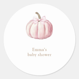 Pink Pumpkin Baby Shower Sticker