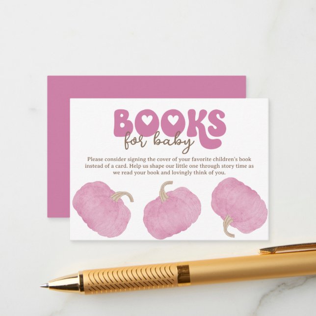 Pink Pumpkin Books for Baby Enclosure Card (Front/Back In Situ)