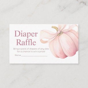 Pink Pumpkin Coquette Baby Shower Diaper Raffle Enclosure Card