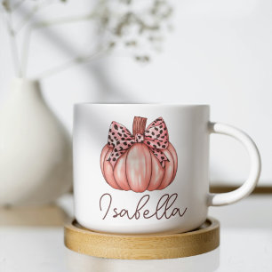 Pink Pumpkin Custom Name Fall Autumn Coffee Mug
