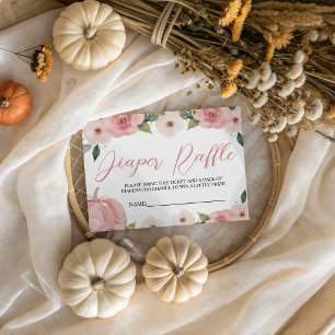 Pink Pumpkin Diaper Raffle Ticket 5x3.5 Enclosure Card