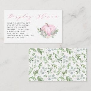 Pink Pumpkin Fall Baby Shower Display Shower Enclosure Card