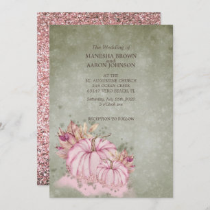 PINK Pumpkin Fall Harvest - Wedding Invite