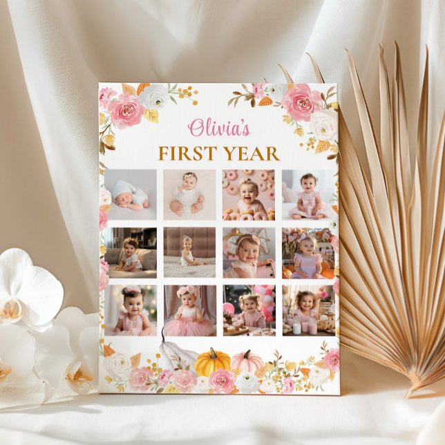 Pink Pumpkin First Year Photo Milestone Poster (Creator Uploaded)