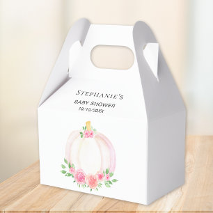 Pink Pumpkin Floral Baby Girl's Shower  Favour Box