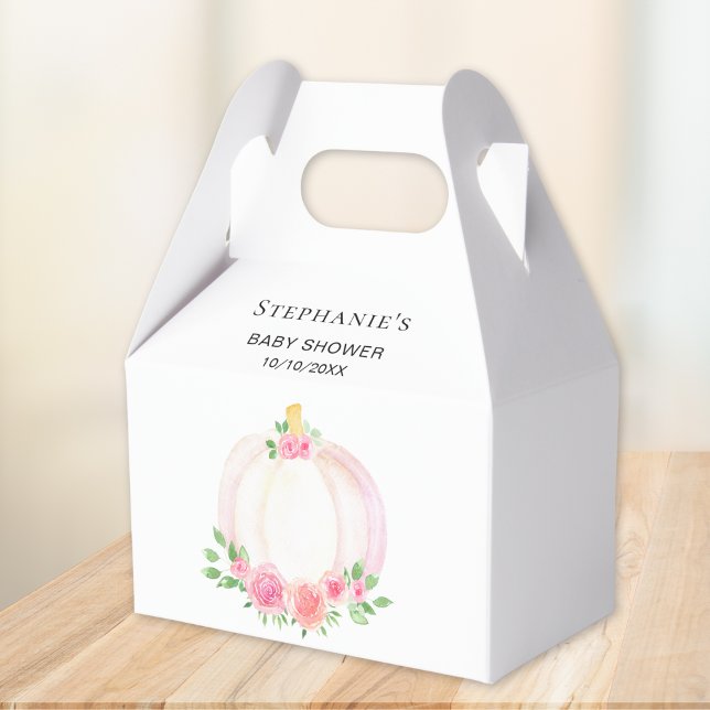 Pink Pumpkin Floral Baby Girl's Shower  Favour Box (Creator Uploaded)