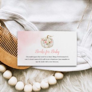 Pink Pumpkin Girl Baby Shower Book Request Enclosu Enclosure Card