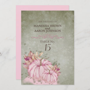 PINK Pumpkin Harvest - Flat Table Card