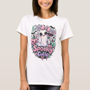 Pink Pumpkin Kawaii Spooky Season T-Shirt