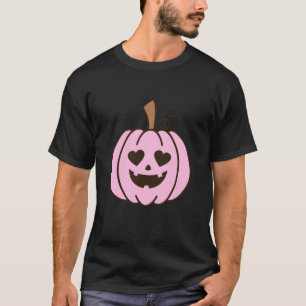 Pink Pumpkin Love Halloween Hearts Joy T-Shirt