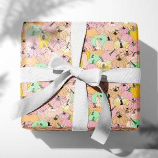 Pink Pumpkin Patch Wrapping Paper