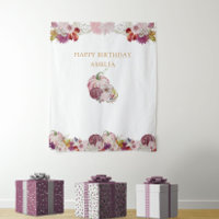 Pink Pumpkin Rustic Floral Girls Birthday