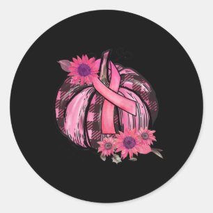 Pink Pumpkin Sunflower Breast Cancer Awareness Gif Classic Round Sticker