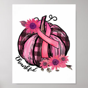 Pink Pumpkin Sunflower Breast Cancer Awareness Gif Poster