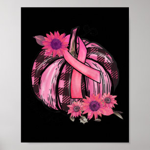 Pink Pumpkin Sunflower Breast Cancer Awareness Gif Poster