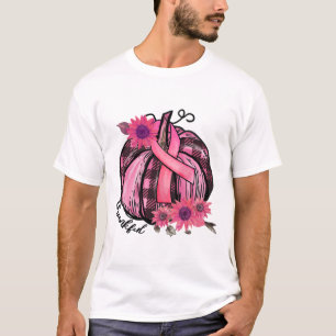Pink Pumpkin Sunflower Breast Cancer Awareness Gif T-Shirt