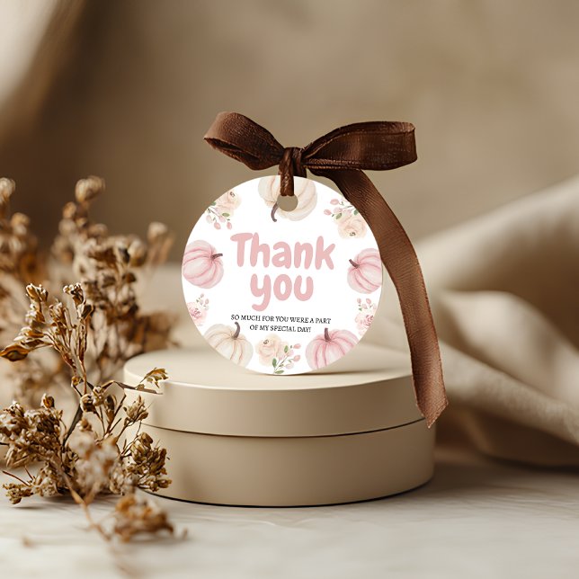 Pink Pumpkin Thank You Gift Tag (Creator Uploaded)