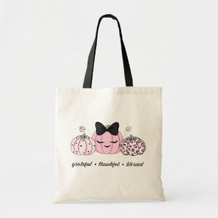 Pink Pumpkin Thanksgiving Tote Bag