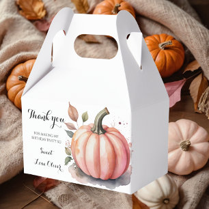 Pink Pumpkin Watercolor Boho Baby Girl Shower Favour Box