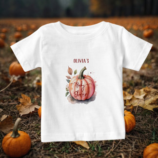 Pink Pumpkin Watercolor Boho Baby Girl Shower T-Shirt