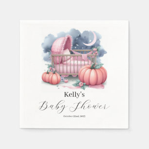 Pink Pumpkin Watercolor Fall & Autumn Napkin