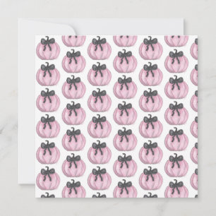 Pink Pumpkin with black bow Invitation