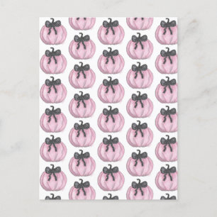 Pink Pumpkin with black bow Postcard