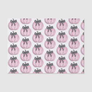 Pink Pumpkin with black bow Tissue Paper