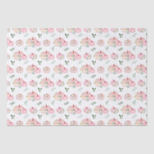 Pink Pumpkins Floral Tissue Paper