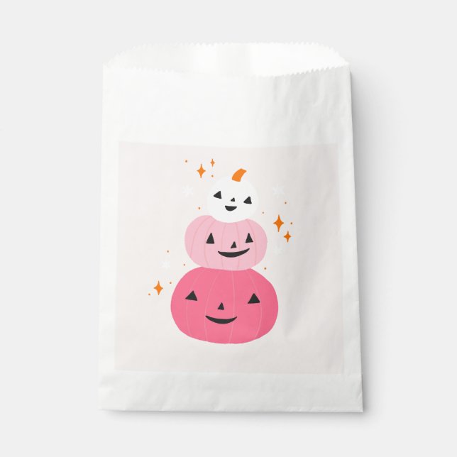 Pink Pumpkins Halloween  Favour Bag (Front)