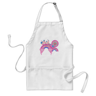 Pink Punk Rainbow Stars and Spirals Standard Apron
