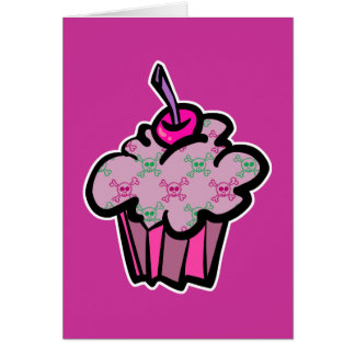 pink punk skull crossbones cupcake