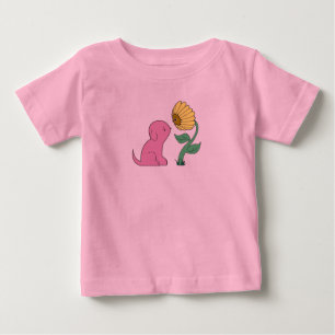 pink puppy and flower baby T-Shirt