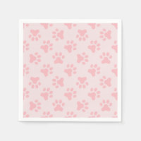 Pink Puppy birthday party napkins paw prints