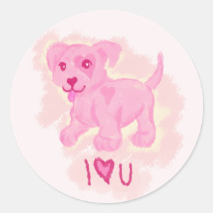 Pink Puppy Classic Round Sticker