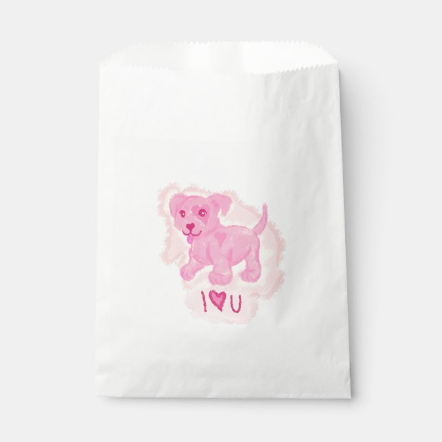 Pink Puppy Favour Bag (Front)
