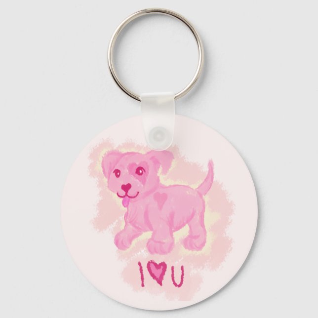 Pink Puppy Key Ring (Front)