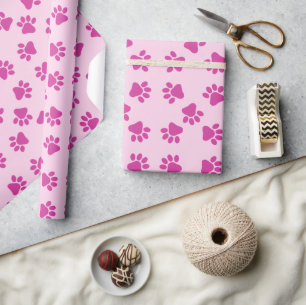 Pink Puppy Party Gift Wrap, Kids & Pets Birthday Wrapping Paper