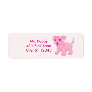 Pink Puppy Return Address Label