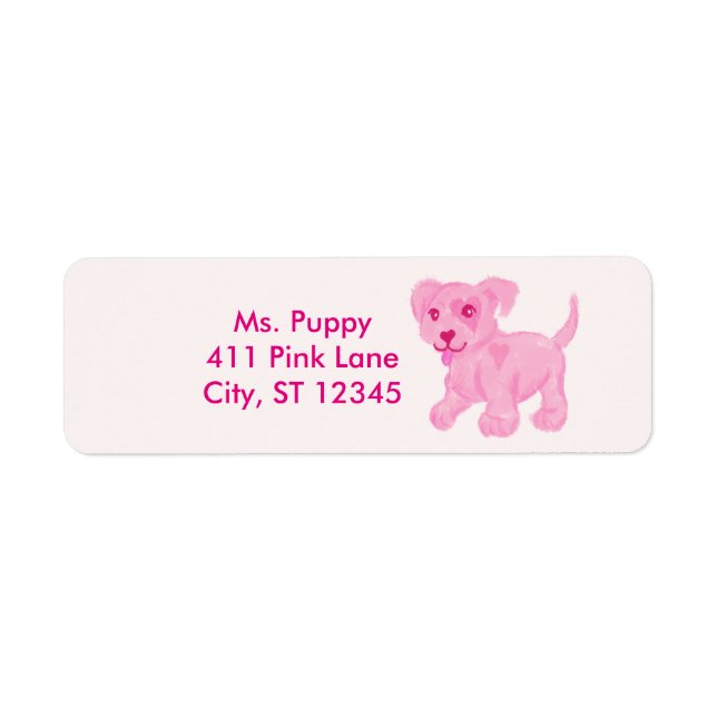 Pink Puppy Return Address Label (Front)