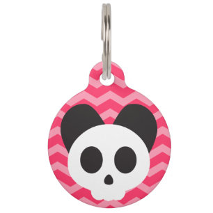 Pink Puppy Skull Pet Tag