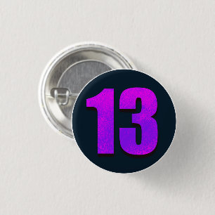 Pink Purple 13 Birthday Party 3 Cm Round Badge