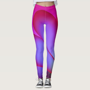 Pink Purple Abstract Geometric Leggings Colorfu
