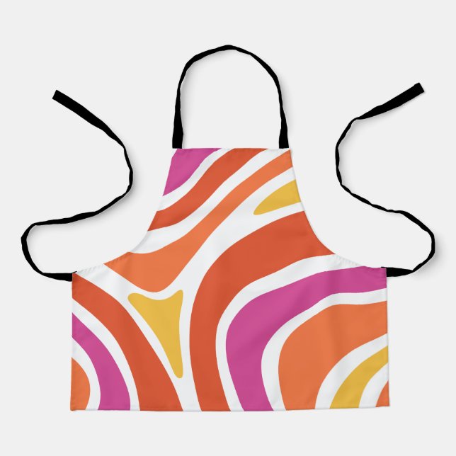 Pink Purple Abstract Pastel Peaceful Psychedelic  Apron (Front)