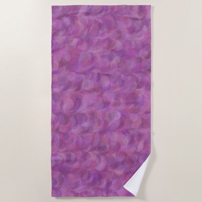 Pink Purple Abstract Seamless Pattern Beach Towel (Front)