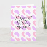 Pink purple abstracts shapes happy 1st birthday na