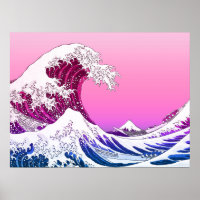 Pink Purple Aesthetic Great Wave off Kanagawa