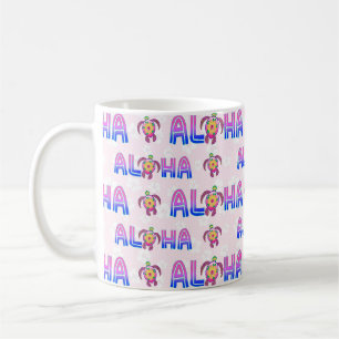 Pink Purple Aloha Hawaiian Tropical Turtle Coffee Mug