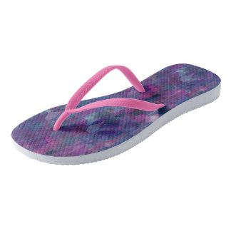 Pink, purple and blue abstract thongs